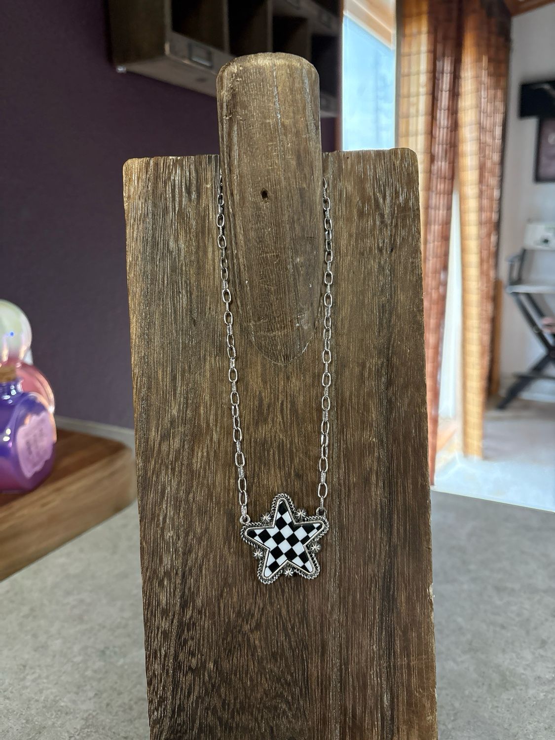 Checkered Star Necklace