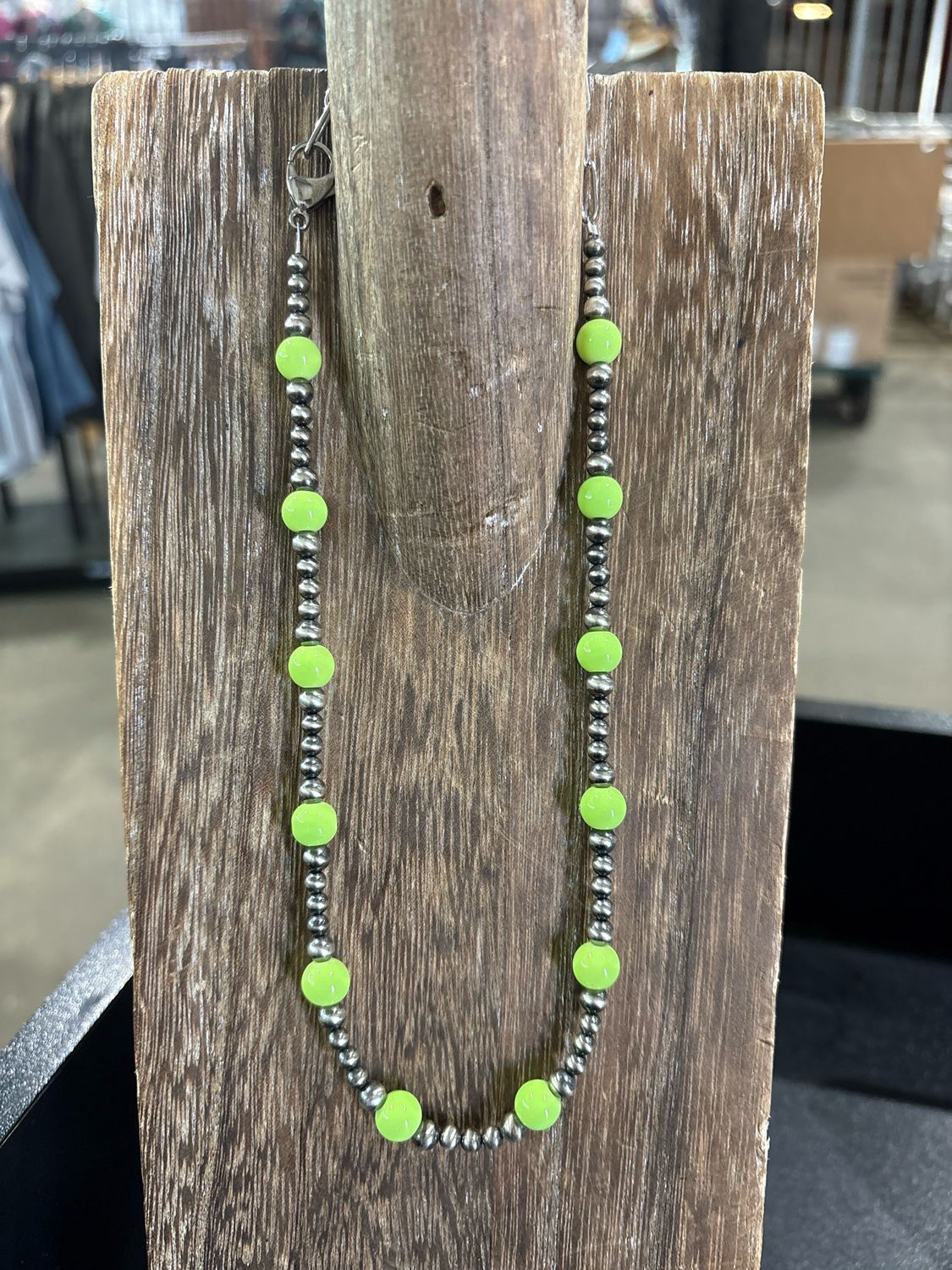 Green Glass &amp; Navajo Pearls