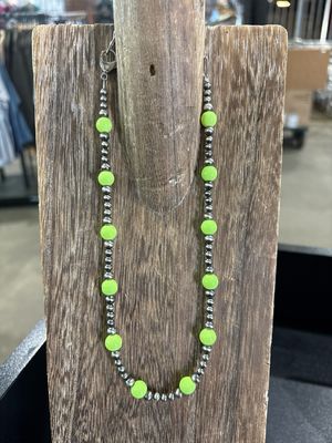 Green Glass &amp; Navajo Pearls
