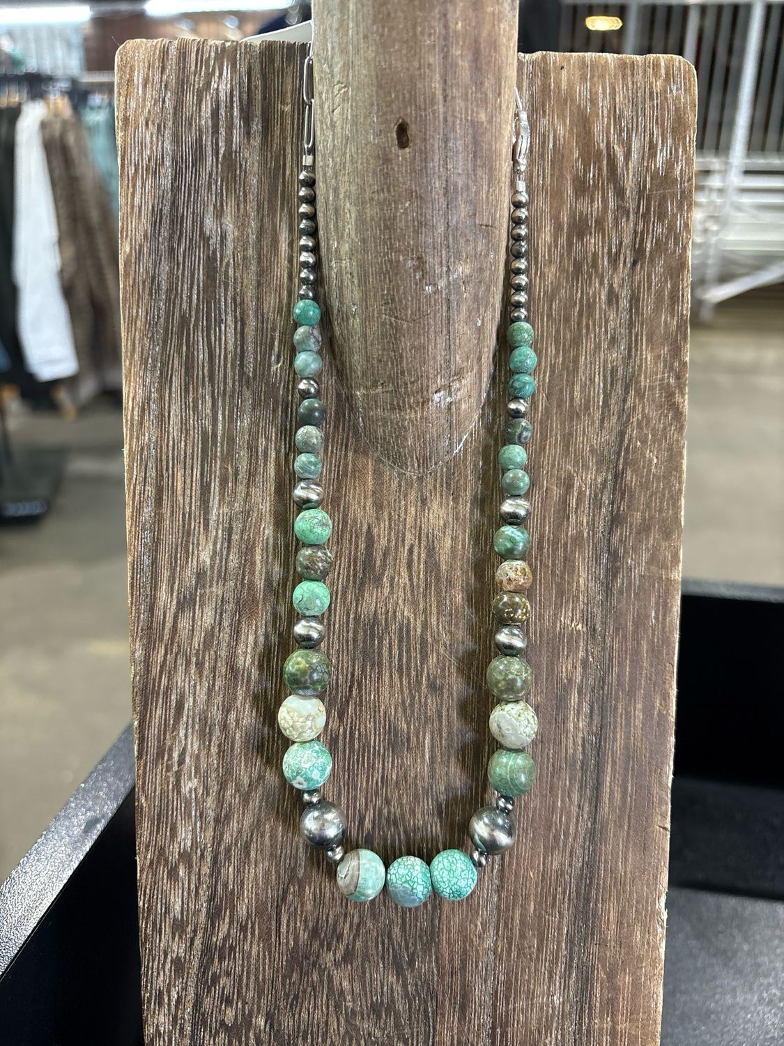 African Green Opal &amp; Navajo Pearls