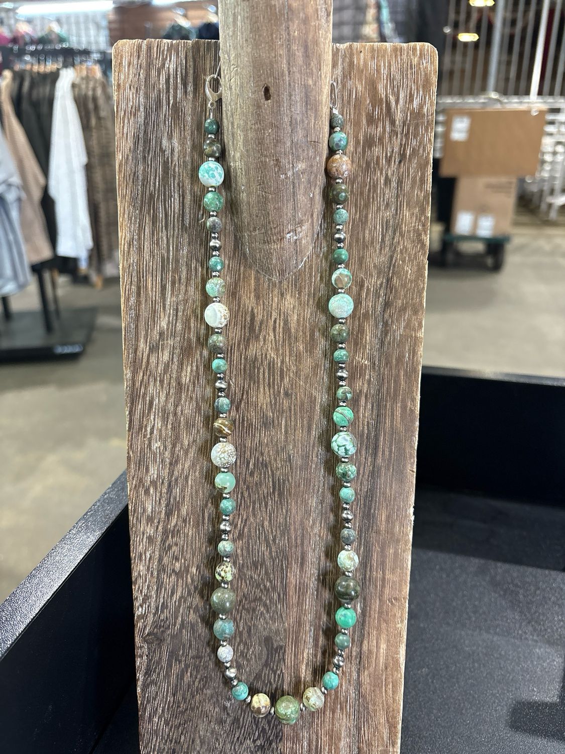 African Green Opal &amp; Navajo Pearls