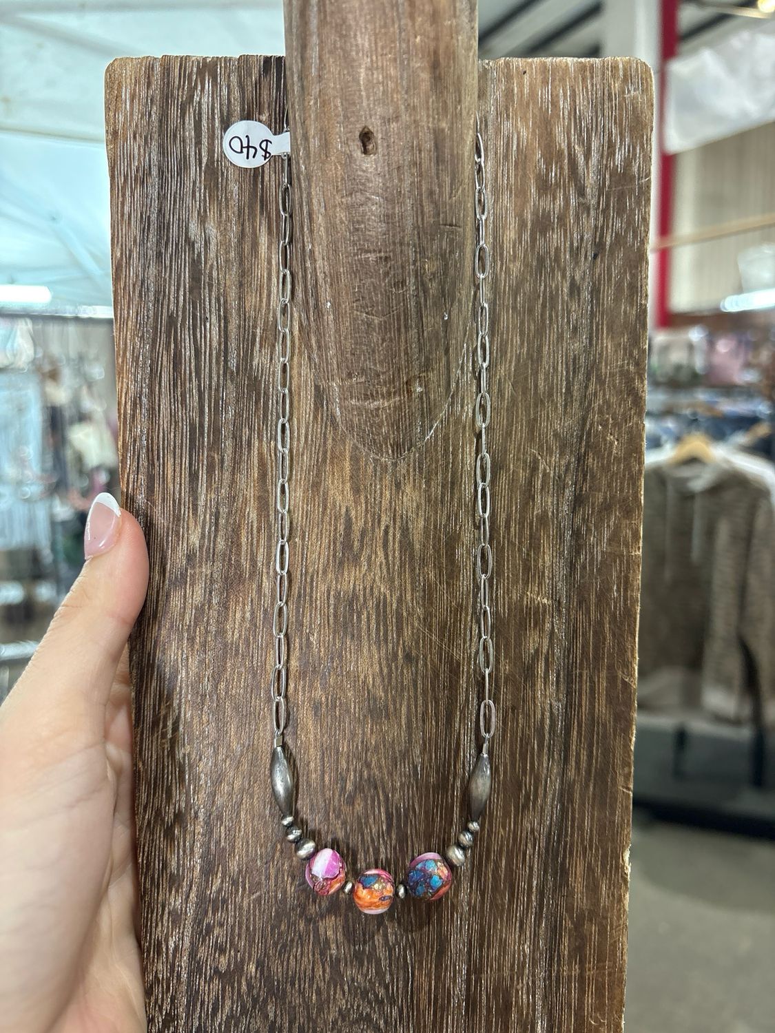 Pink Dahlia &amp; Navajo Pearl Stacker