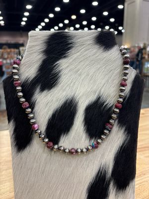 Pink Dahlia &amp; Navajo Pearls