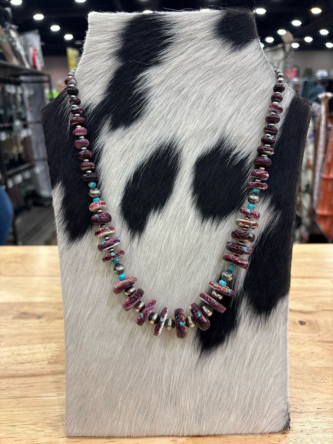 Purple Spiny Oyster &amp; Turquoise with Navajo Pearls