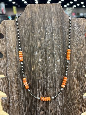 Orange Spiny Oyster &amp; Navajo Pearls