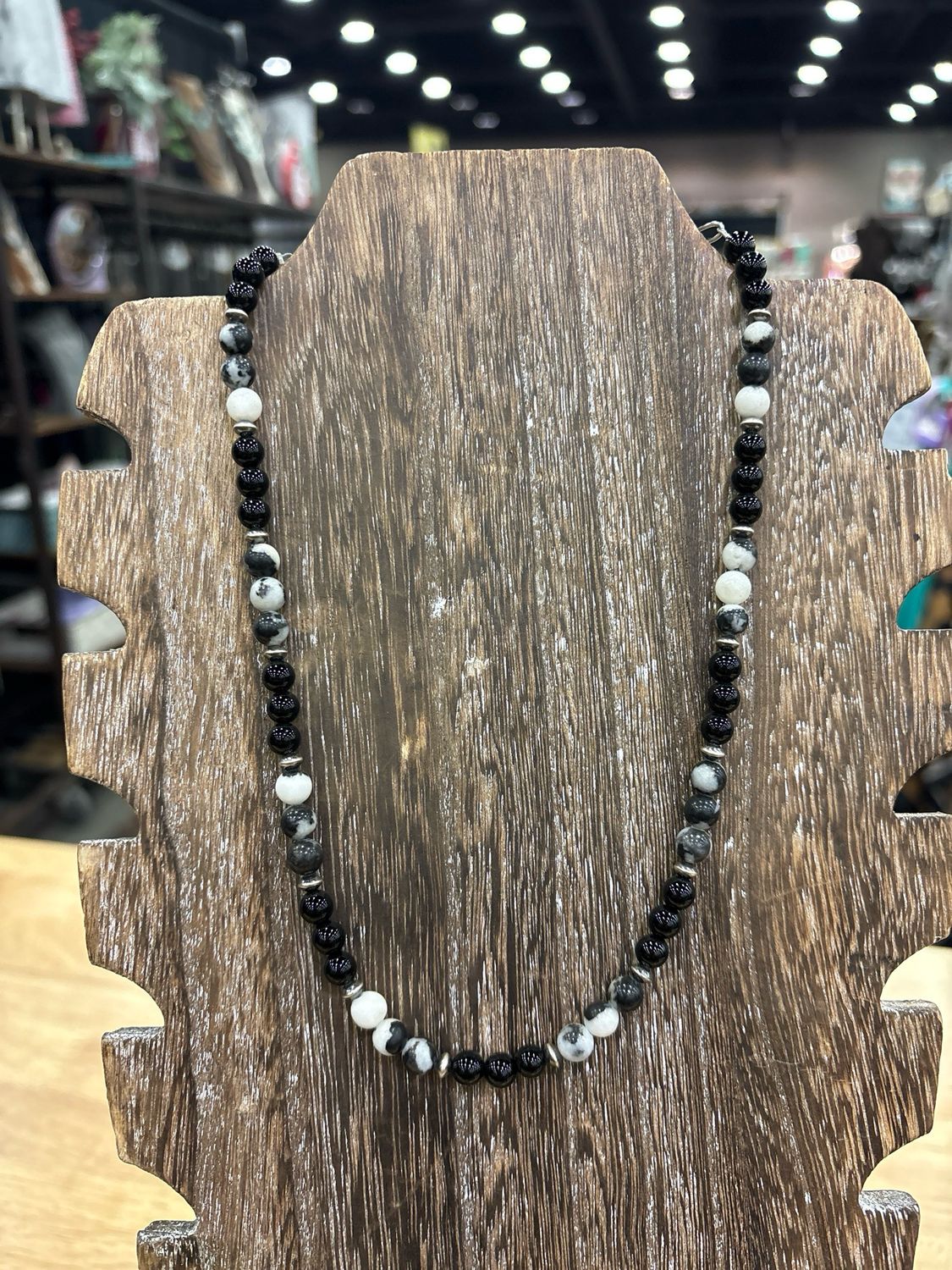 Zebra Jasper &amp; Black Onyx with Navajo Pearls