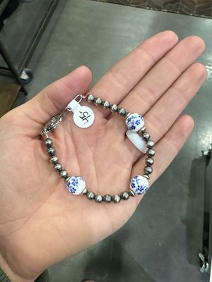 Blue China &amp; Navajo Pearl Bracelet