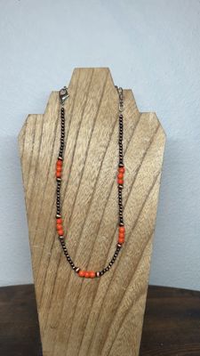 Faux Copper Navajo Pearls &amp; Orange Glass