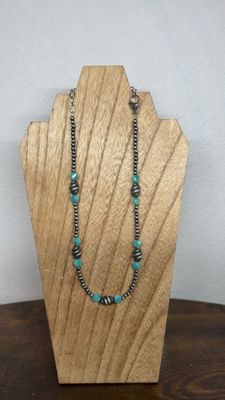 Faux Navajo Pearls &amp; Dyed Blue Agate