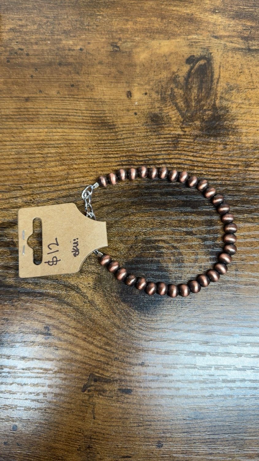 6mm Faux Copper Navajo Pearls