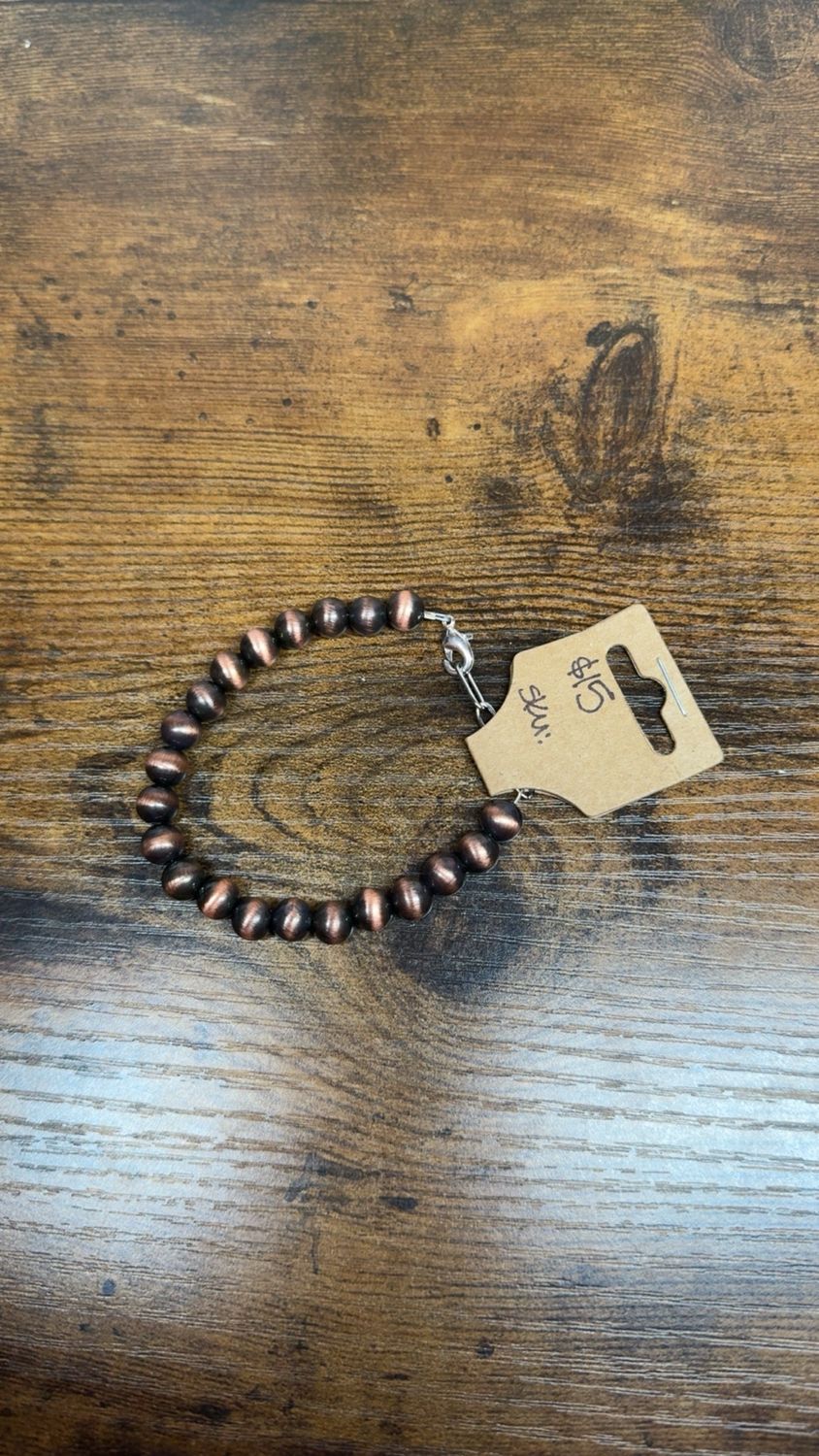 8mm Faux Copper Navajo Pearls