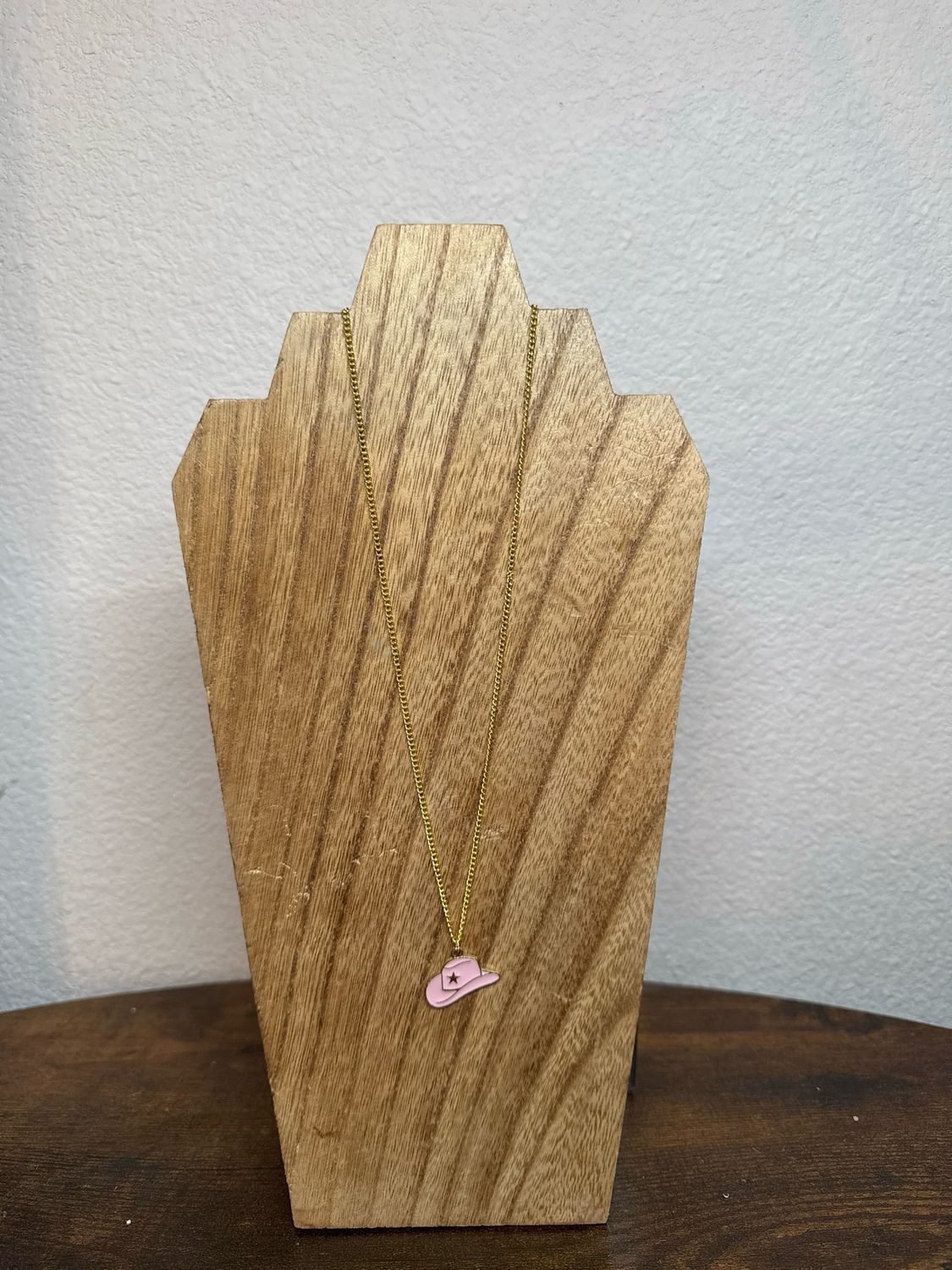 Gold &amp; Pink Cowboy Hat Charm