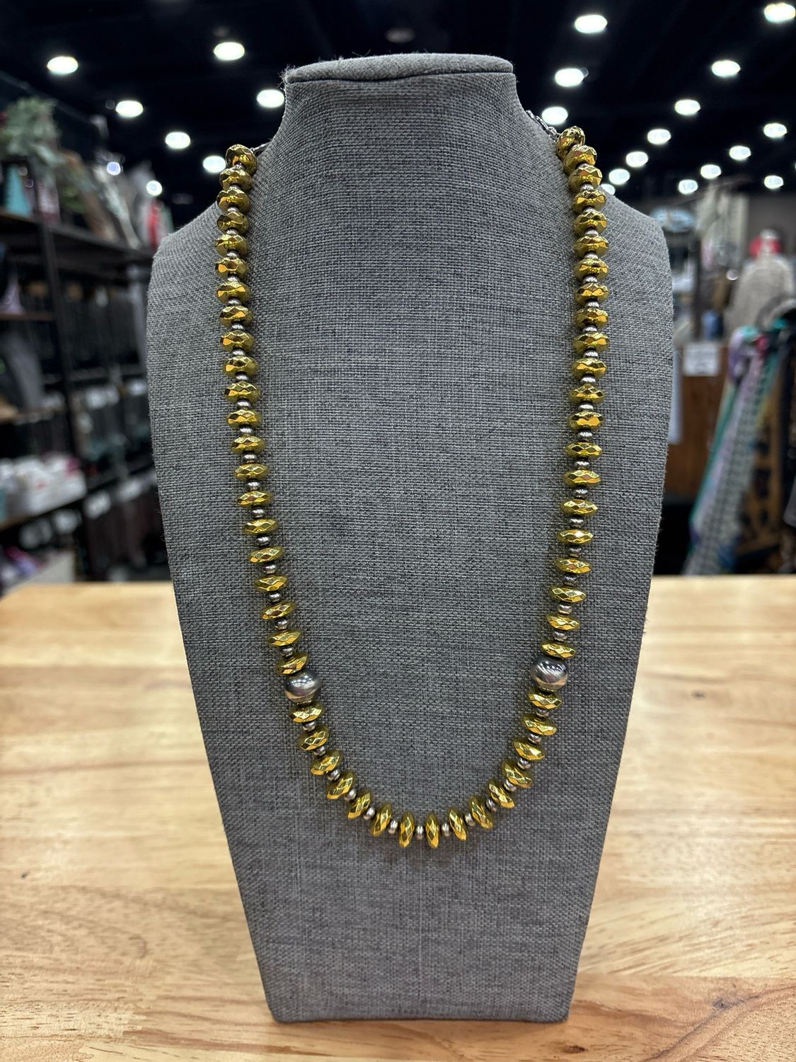 Gold Hematite &amp; Navajo Pearls