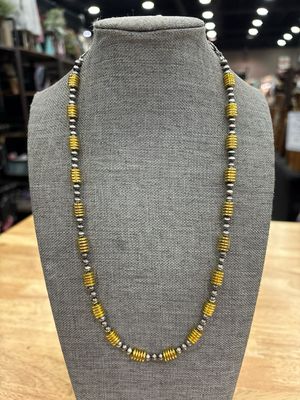 Gold Hematite &amp; Navajo Pearls