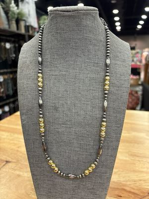 Gold Hematite &amp; Navajo Pearls