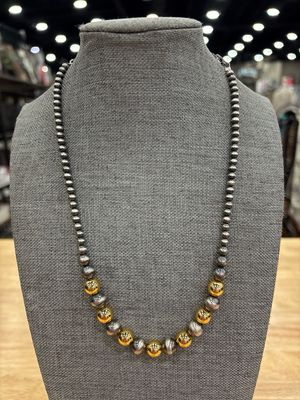 Gold Hematite &amp; Navajo Pearls
