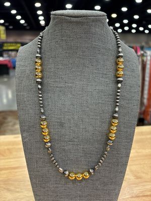 Gold Hematite &amp; Navajo Pearls