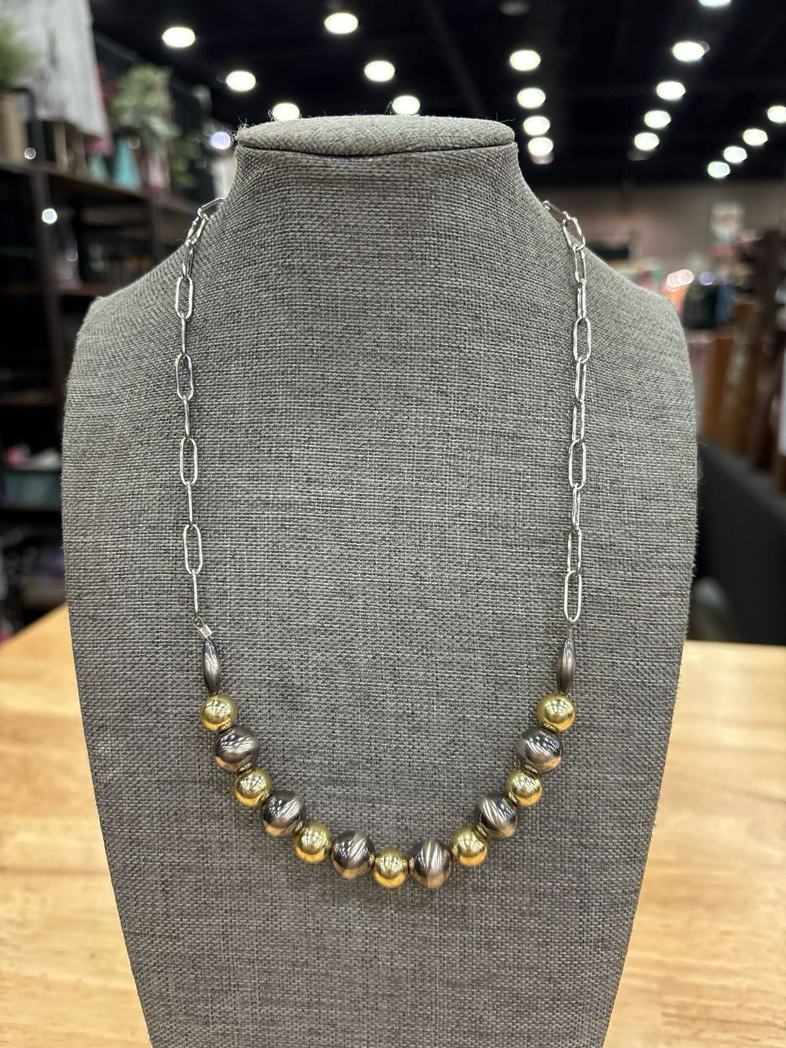 Gold Hematite &amp; Navajo Pearls