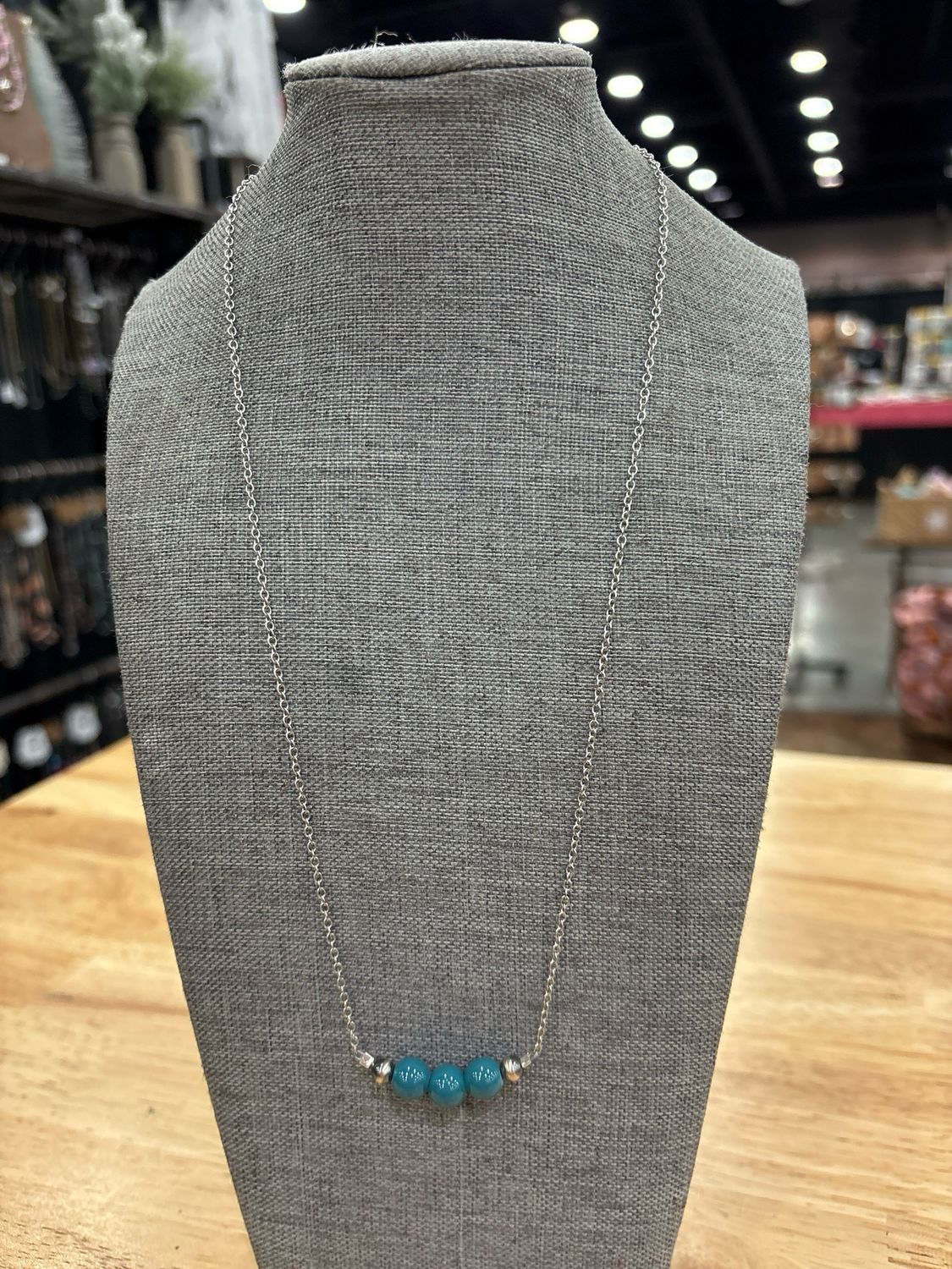 Blue Glass &amp; Navajo Pearls