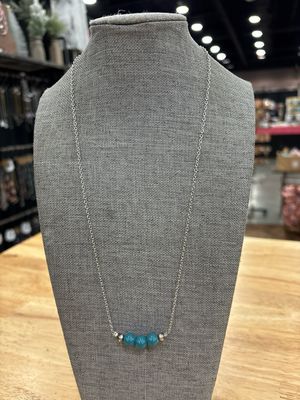 Blue Glass &amp; Navajo Pearls