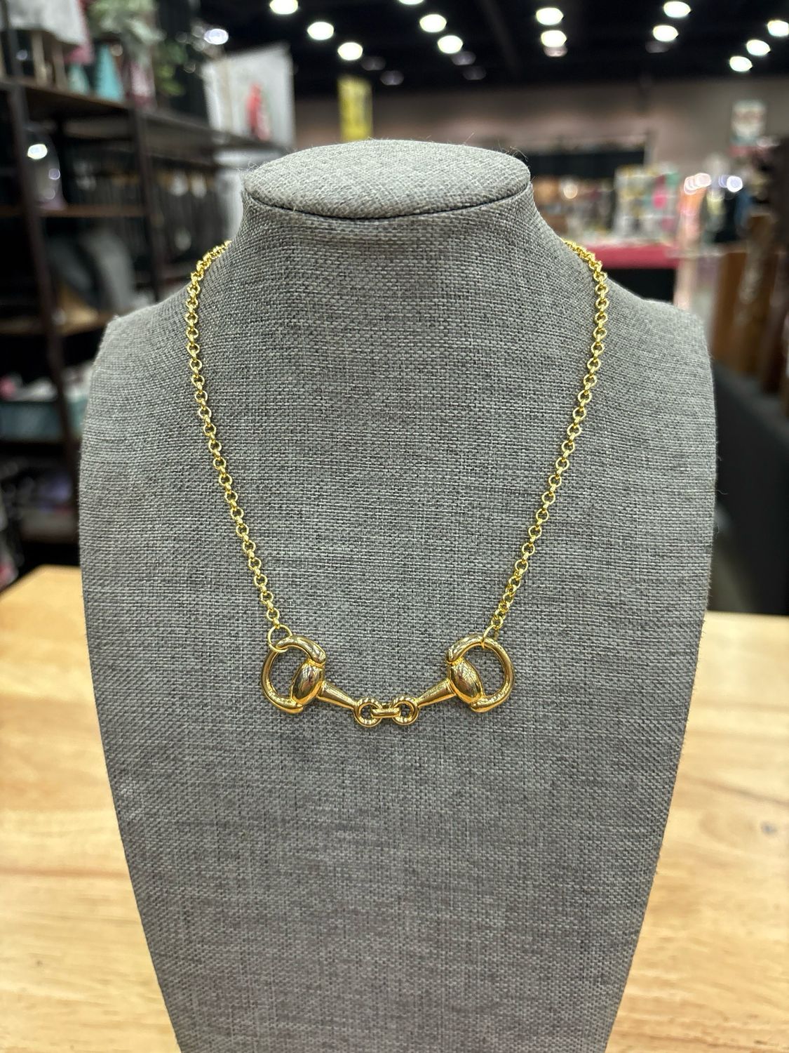 Gold Bridle Bit Necklace