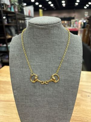 Gold Bridle Bit Necklace