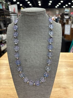 Purple Flower &amp; Navajo Pearl Necklace