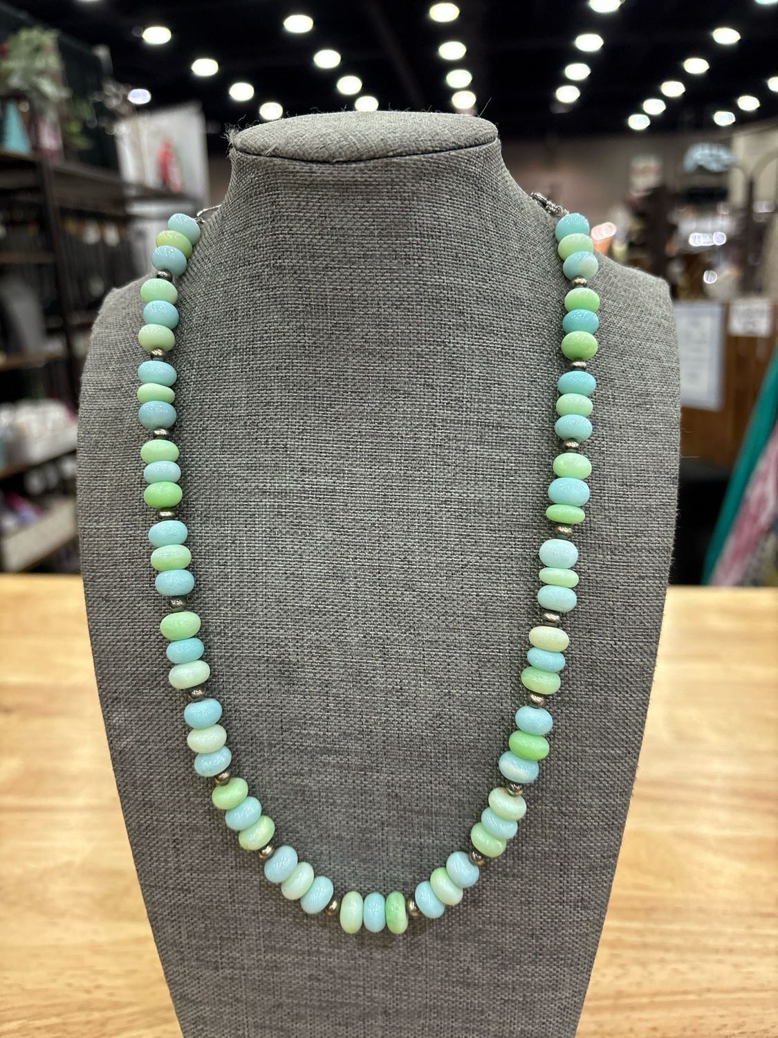 Light Blue &amp; Green Opal with Navajo Pearls