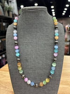 Colored Agate &amp; Navajo Pearls