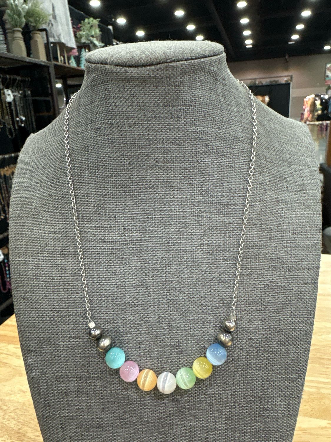 Colored Agate &amp; Navajo Pearl Stacker