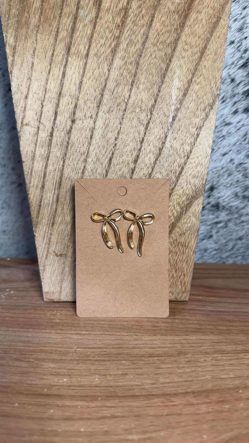 Gold Bow Earrings