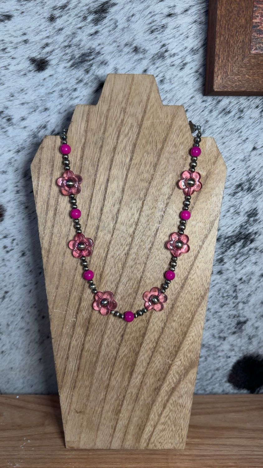 Hot Pink Flowers &amp; Navajo Pearls