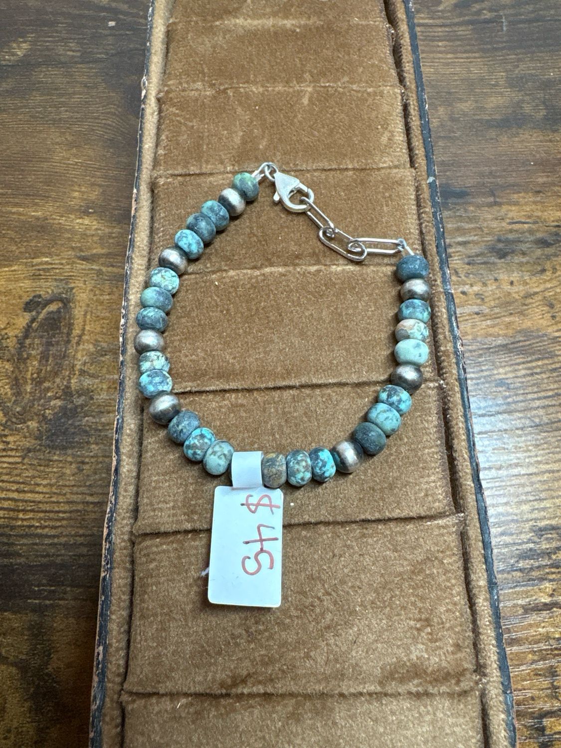 Frosted African Turquoise &amp; Navajo Pearls