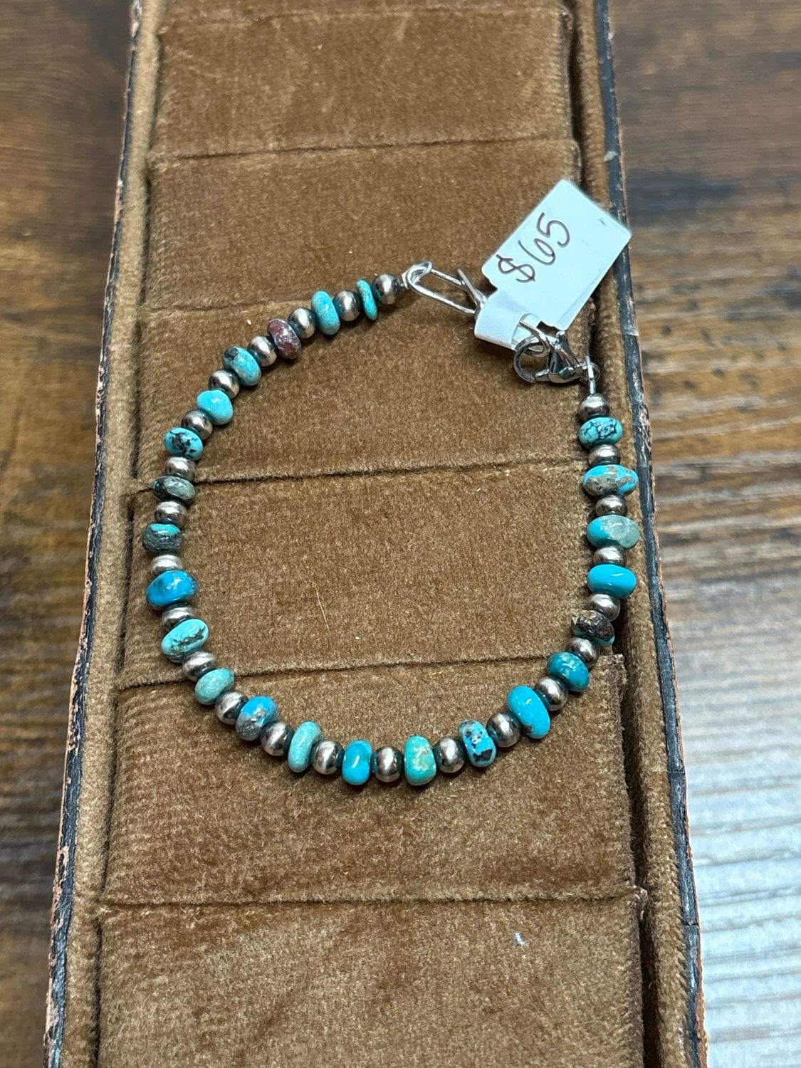 Kingman Turquoise &amp; Navajo Pearls Bracelet