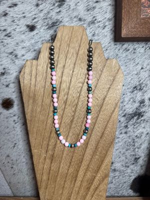 Pink Conch, Turquoise &amp; Navajo Pearls