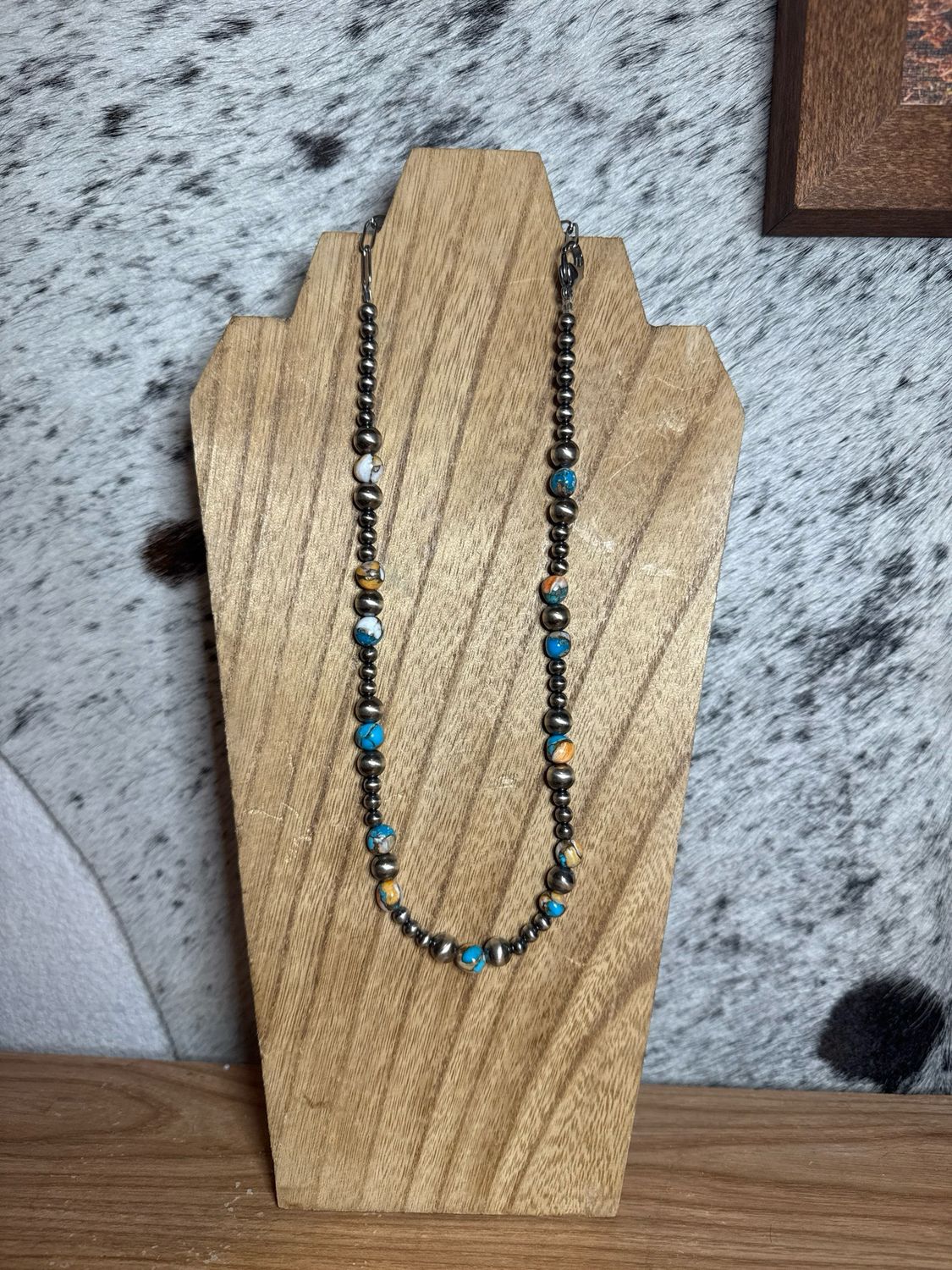 Orange Spiny Oyster, Turquoise &amp; Navajo Pearls