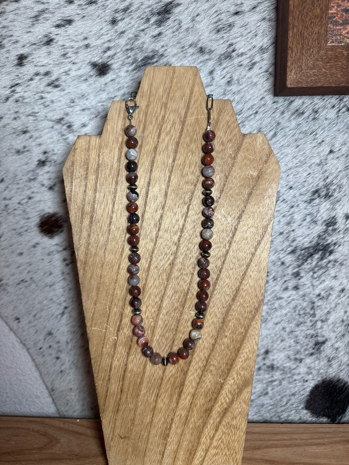 Crazy Lace Agate &amp; Navajo Pearls