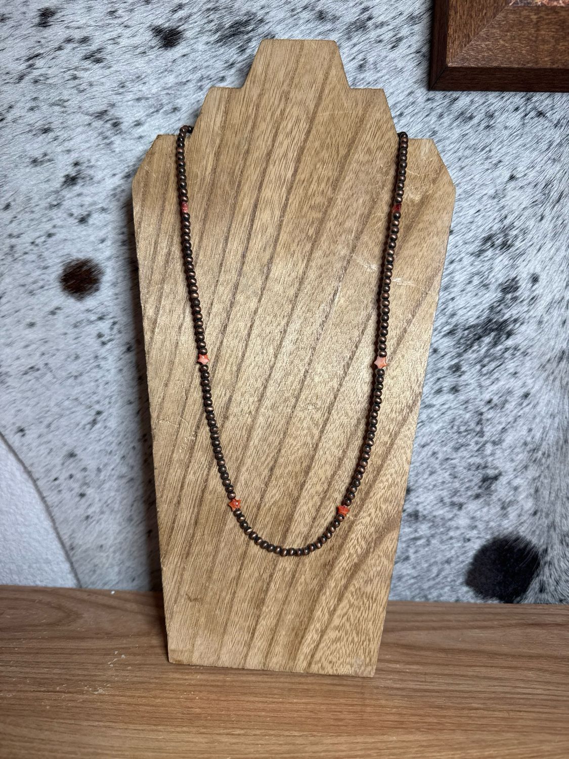 Spiny Oyster &amp; Faux Copper Navajo Pearls