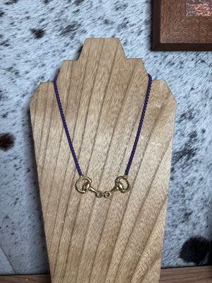 Gold Bridle Bit with Purple Chain