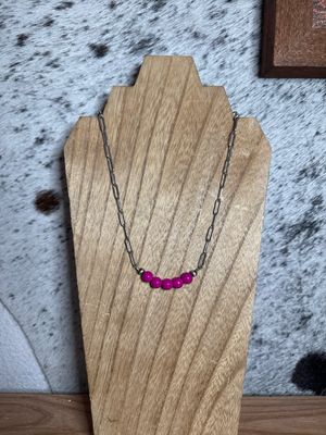 Pink Glass &amp; Navajo Pearls