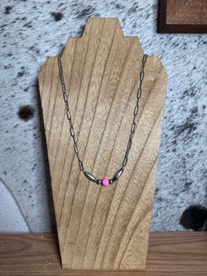 Pink Glass &amp; Navajo Pearls