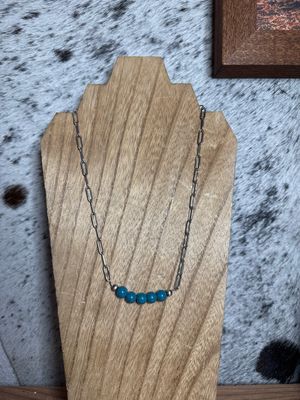 Blue Glass &amp; Navajo Pearls