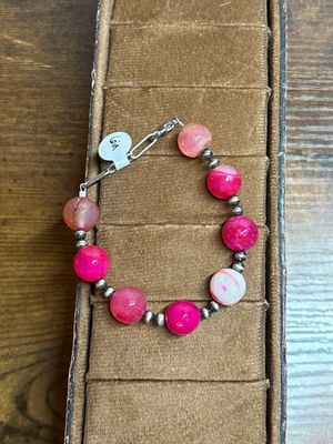 Pink Agate &amp; Navajo Pearls