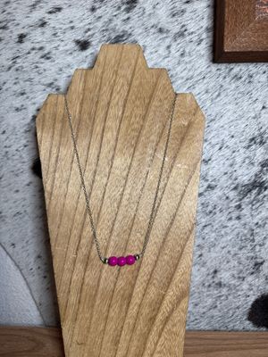 Hot Pink Glass &amp; Navajo Pearls