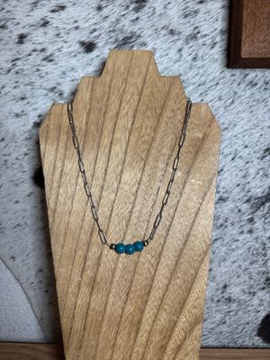 Blue Glass &amp; Navajo Pearls