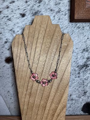 Pink Flower &amp; Navajo Pearls
