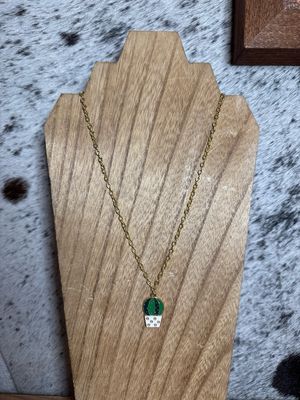 Cactus Charm &amp; Gold Chain