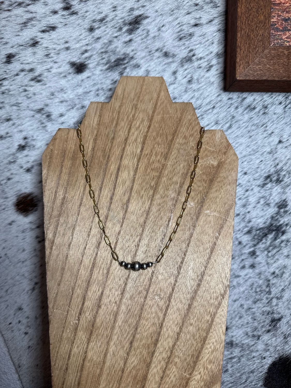 3, 4 &amp; 6mm Navajo Pearls with Gold Chain