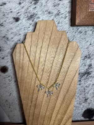 Silver Bow on Gold Chain