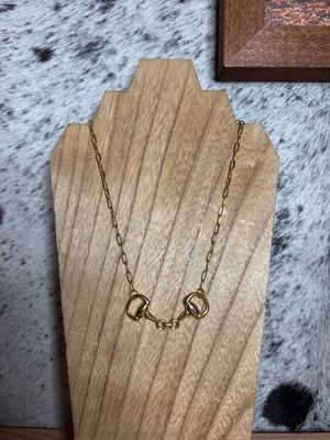 Gold Bridle Bit with Gold Chain